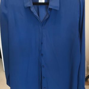 Chico’s Cobalt Blue Button Up Blouse Size 8/M